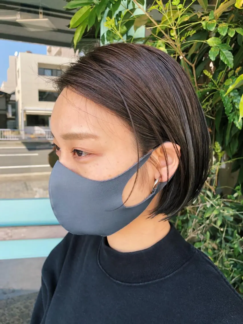 ショート カラー パーマ/レイヤー 岩山丈一郎のヘアスタイル