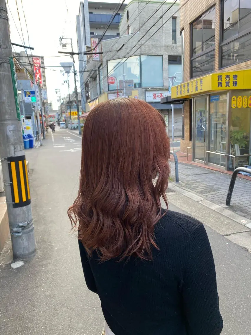 ロング カラー ブリーチ 縮毛矯正とレイヤー カット/杉村凜汰郎のヘアスタイル