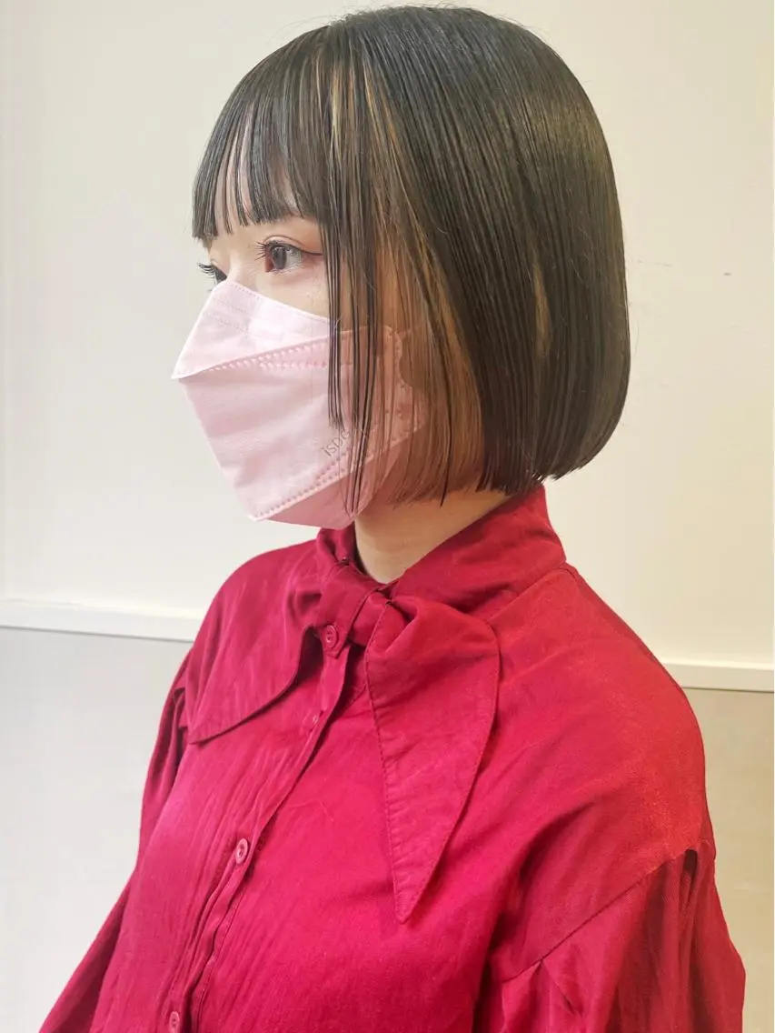 ショート カラー ボブ カット ヘアカラー 齋藤 咲のヘアスタイル