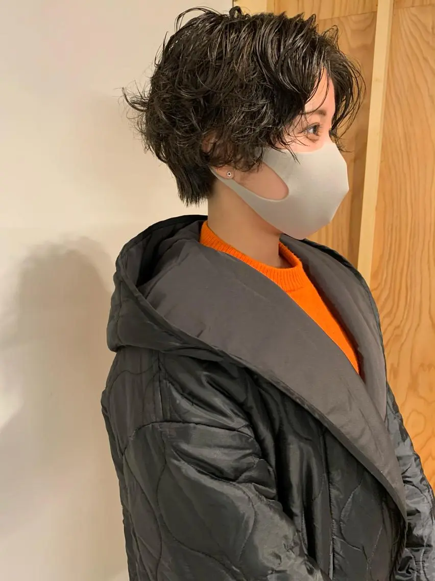 ショート カラー ハンサムショート ブラウンカラー オリーブブラウン ショートヘア tension 【テンション】のヘアスタイル