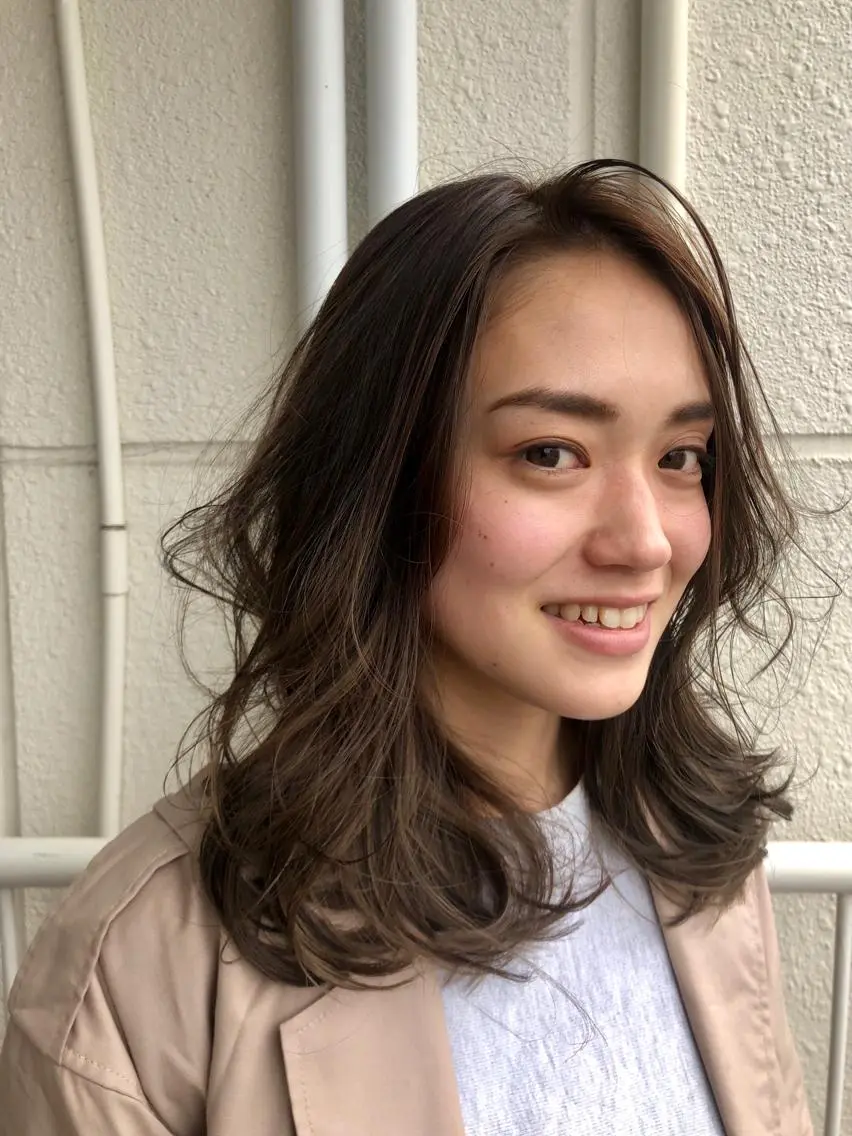 セミロング 白髪に寄り添う美容師 オギノミワコですのヘアスタイル