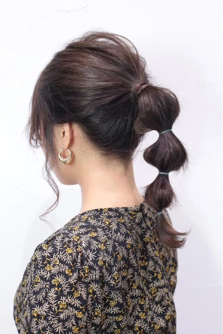 セミロング カラー ヘアアレンジ ヘアセット ミドウチ アヤカのヘアスタイル