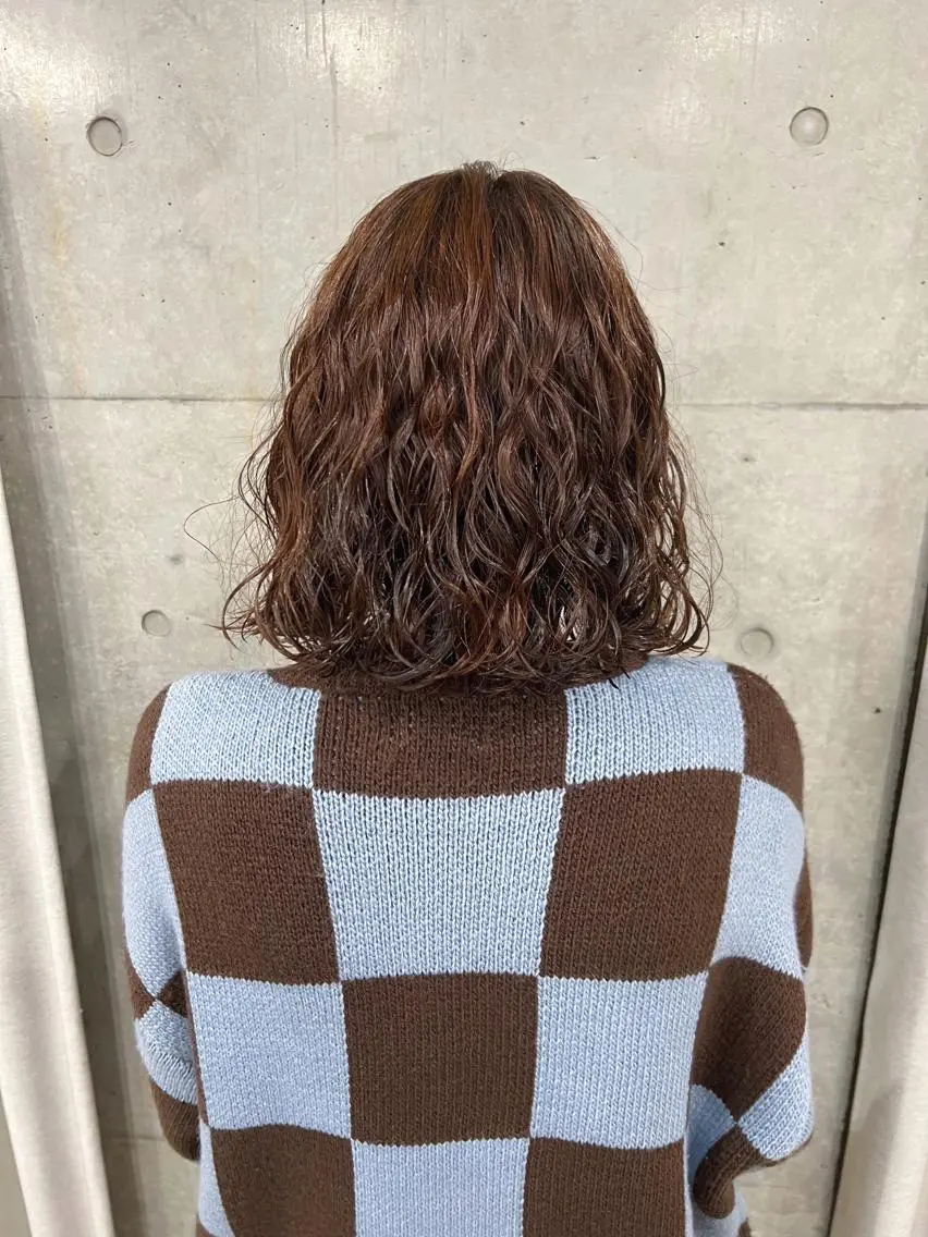 ショート パーマ カット パーマ トリートメント ボブパーマコテ巻き風 パーマNo1深江秀平のヘアスタイル