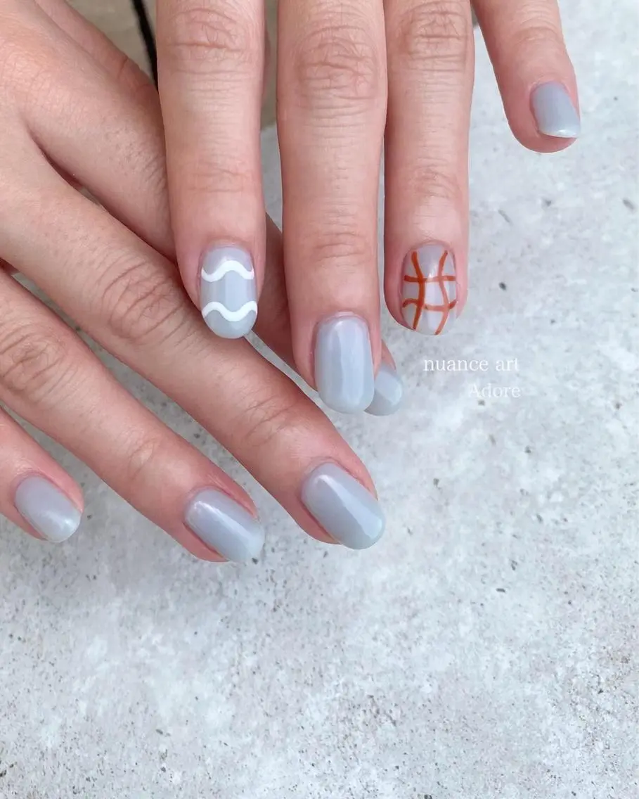 ネイル ブルー ニュアンスネイル シンプルネイル 夏ネイル ハンドネイル Nail Adore.のネイルデザイン