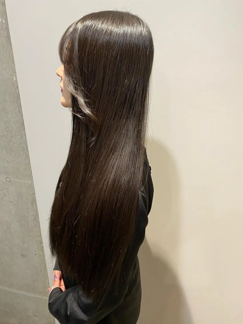 ロング パーマ 髪質改善 ロング ストレートパーマ カット 縮毛矯正 トリートメント 田中 アキオのヘアスタイル