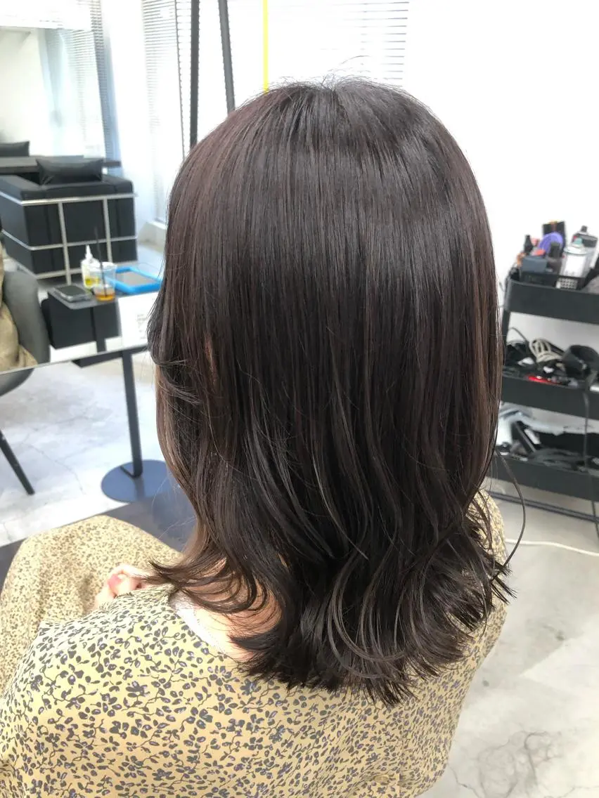 ミディアム カット ヘアカラー 🌼渋谷韓国レイヤー 桑尾幸奈🌼のヘアスタイル