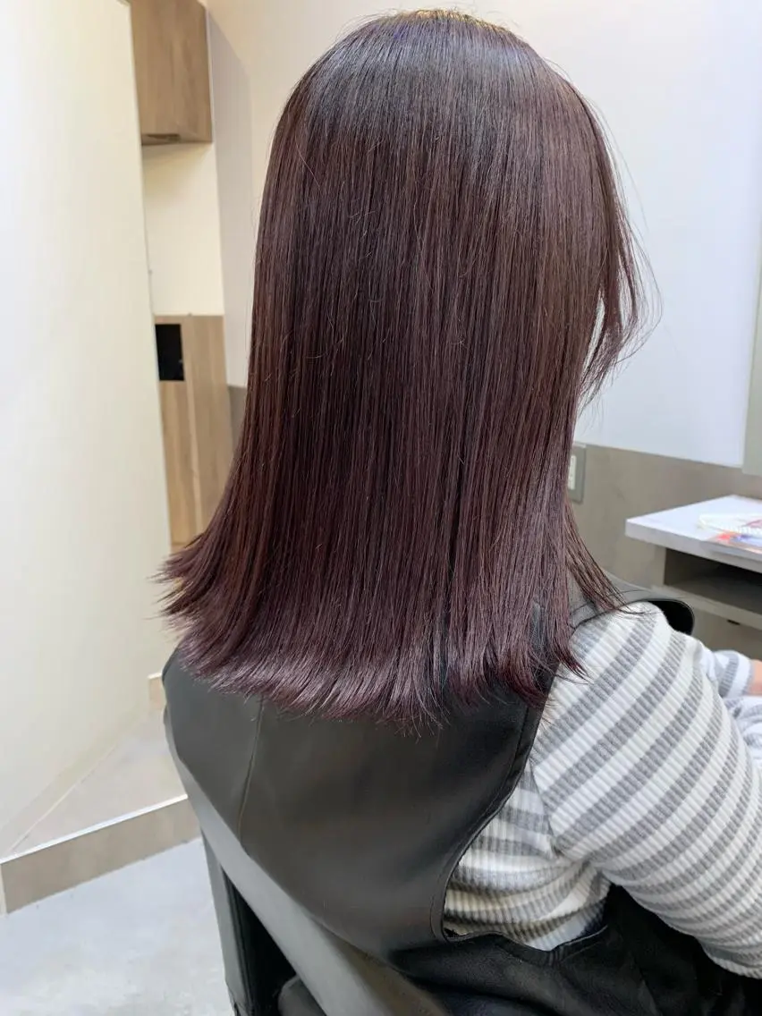 ミディアム カラー パープルカラー ヘアカラー トリートメント レイヤー/大人メンズ パーマ🌀 平島拓也のヘアスタイル
