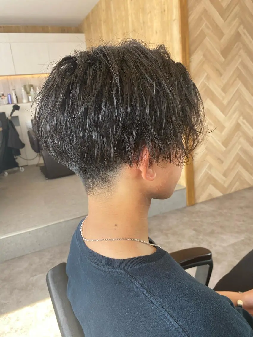 ショート パーマ メンズ センターパート 佐藤祐輔 メンズパーマのヘアスタイル