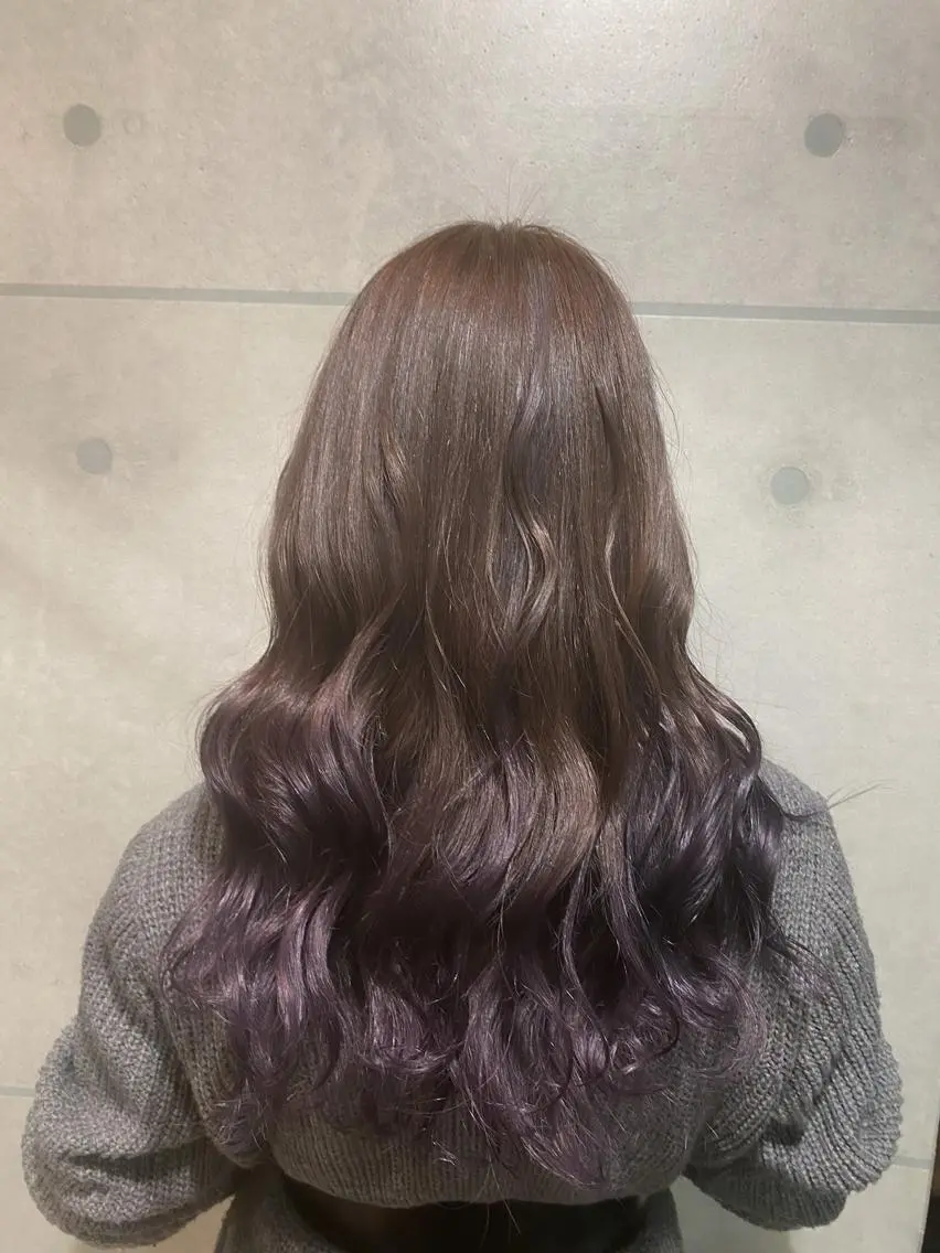 セミロング カラー ベージュカラー グラデーションカラー ラベンダーカラー カラー専門美容師🫧 舘田千乃🫧のヘアスタイル