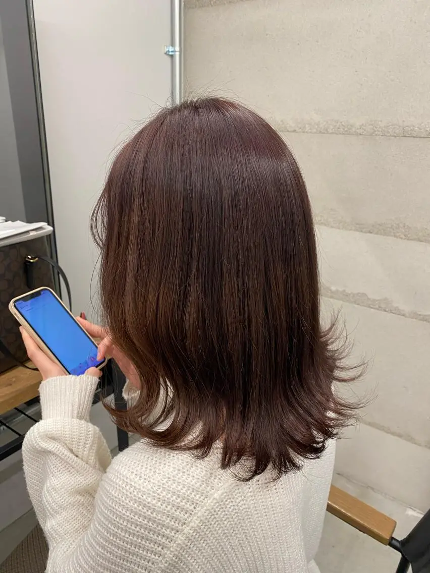 ミディアム ヘアカラー ナガイ アヤのヘアスタイル