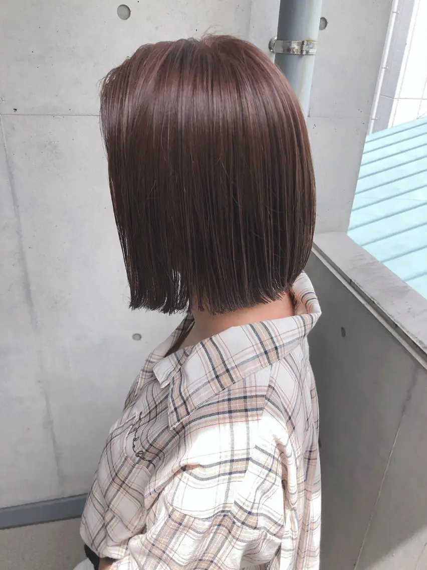 ミディアム カラー ケアカラー ボブ カット 縮毛矯正 トリートメント kei_____ SALOWINのヘアスタイル