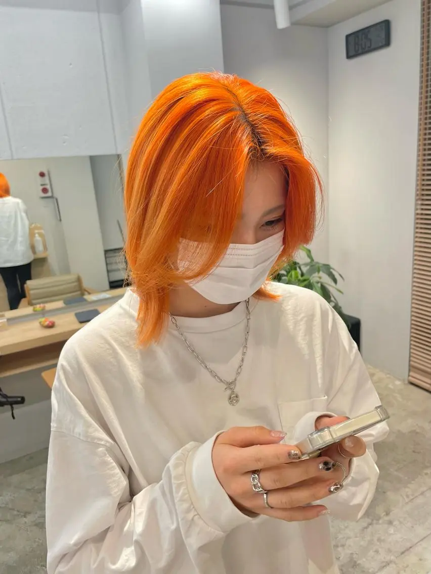 ミディアム ヘアカラー SAEKI【ior 】北千住店ブリーチのヘアスタイル