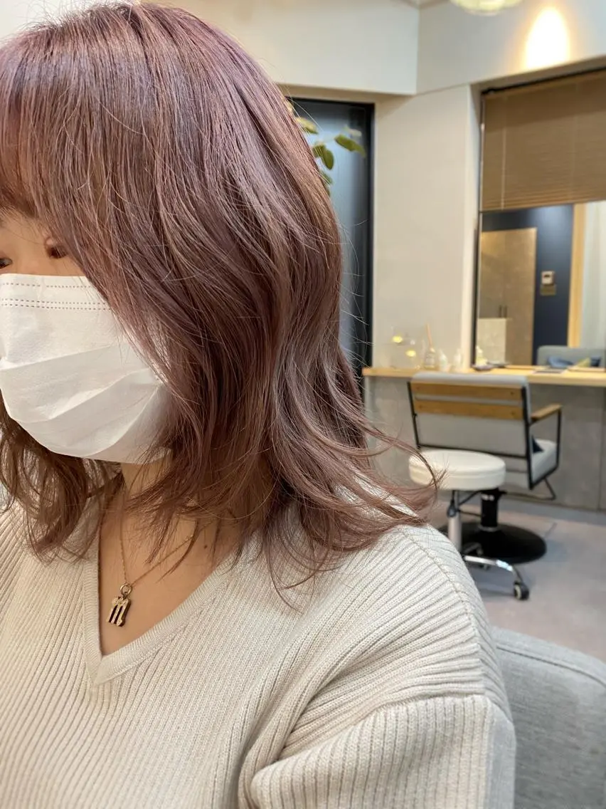 ミディアム カラー カット ヘアカラー ハイトーン/ボブ/ レイヤー💫カイセイのヘアスタイル