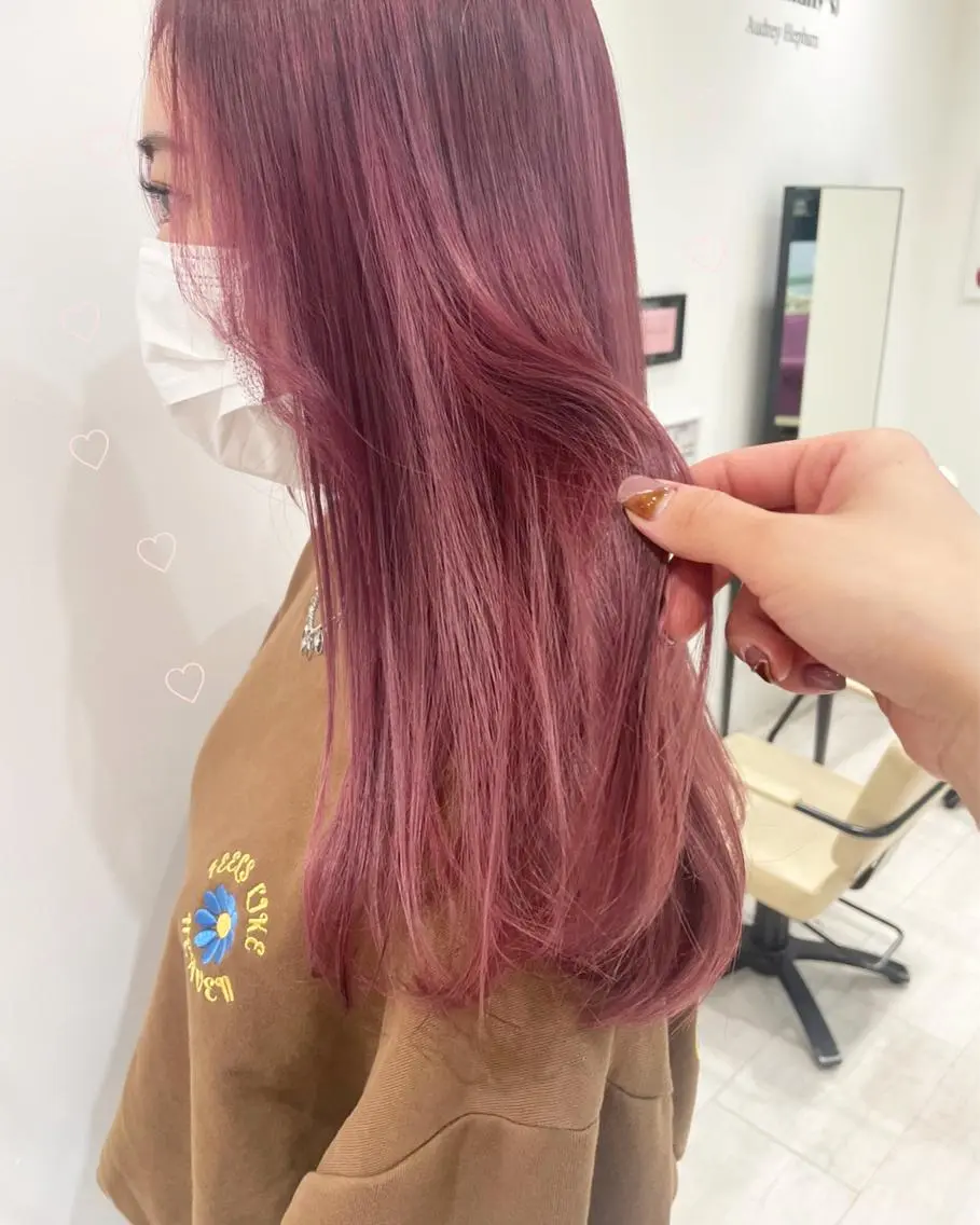 ミディアム カラー ピンクカラー 新宿駅近♡個室 ♡関口三都季🌜のヘアスタイル