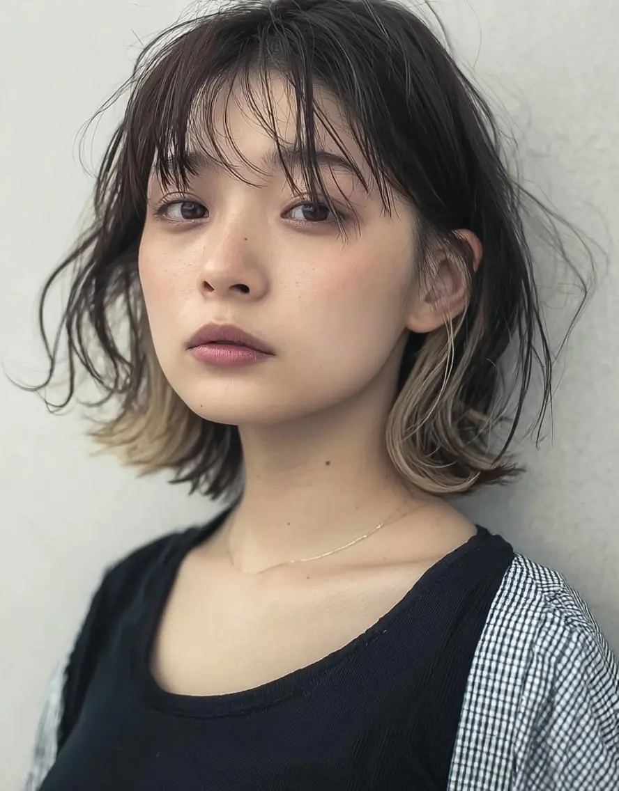 ミディアム カラー デザインカラー✨ 透明感カラー菊地真保のヘアスタイル