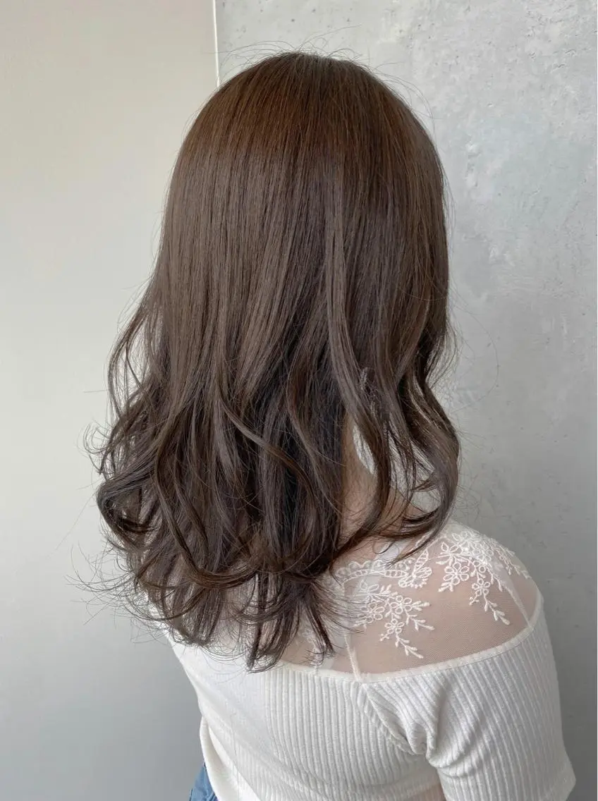 ミディアム カラー ヘアアレンジ ブリーチ ブリーチなしカラー 【艶髪×韓国風】 毛流れ職人 RYOのヘアスタイル