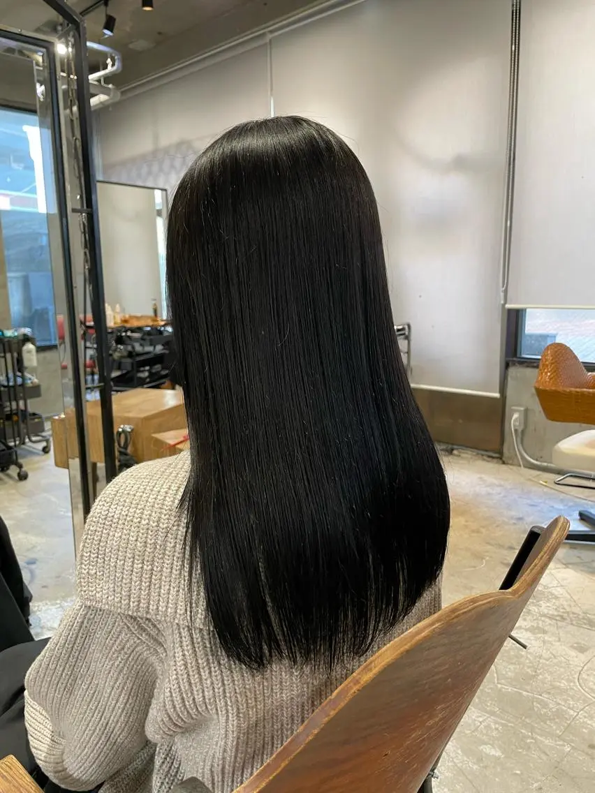 ロング カラー ヘアアレンジ 黒髪 ブルーカラー ブルーブラック ヘアカラー トリートメント ヘアセット 美髪/透明感/レイヤ ーTATSUKI☘️のヘアスタイル