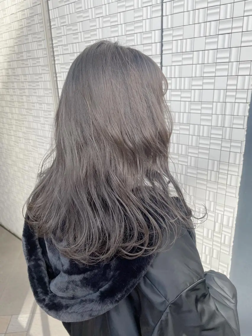 カラー ブリーチ 透明感カラー グレージュ ブリーチなしカラー ヘアカラー ralme/sol 髙橋一哉のヘアスタイル