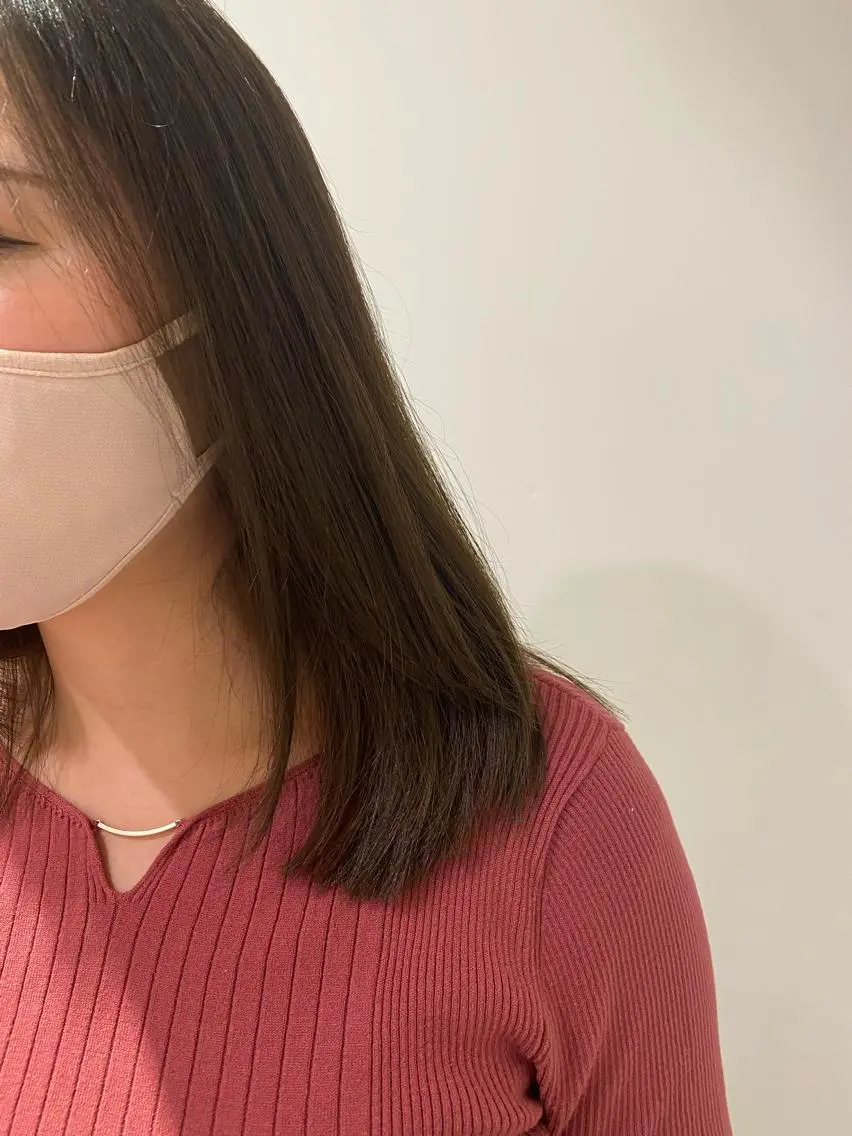 ミディアム カラー ヘアアレンジ アッシュ アッシュブラウン ブラウンカラー 福壽 優奈のヘアスタイル