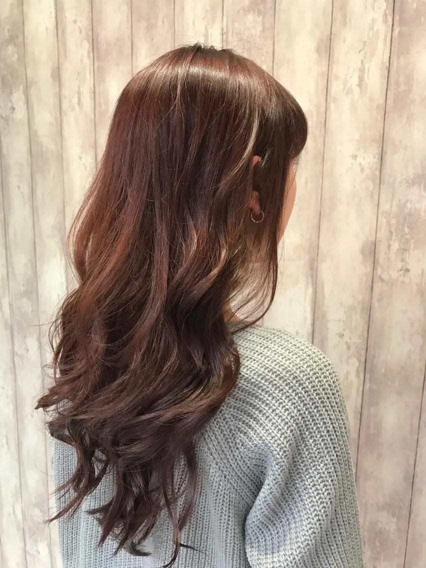 ミディアム カラー パーマ ヘアアレンジ イルミナカラー ピンクカラー ピンクパープル パープルカラー 韓国ヘア✨グレージュ カラーasamiのヘアスタイル
