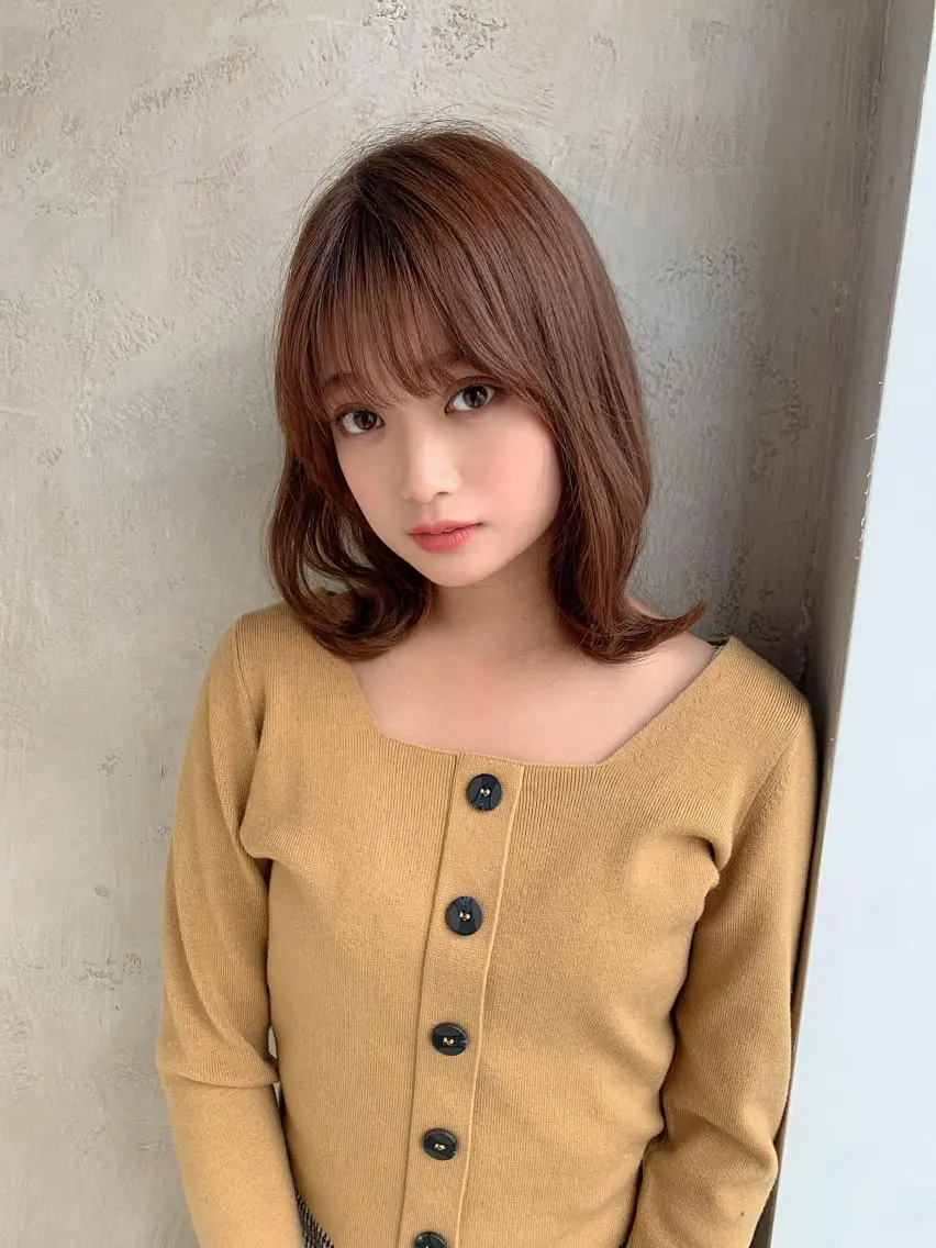 ミディアム カラー バレイヤージュ ブリーチ ケアブリーチ ダブルカラー ハイライトカラー カット ヘアカラー トリートメント 銀座✨レイヤーカット 顔まわり/坂本亜裟海のヘアスタイル