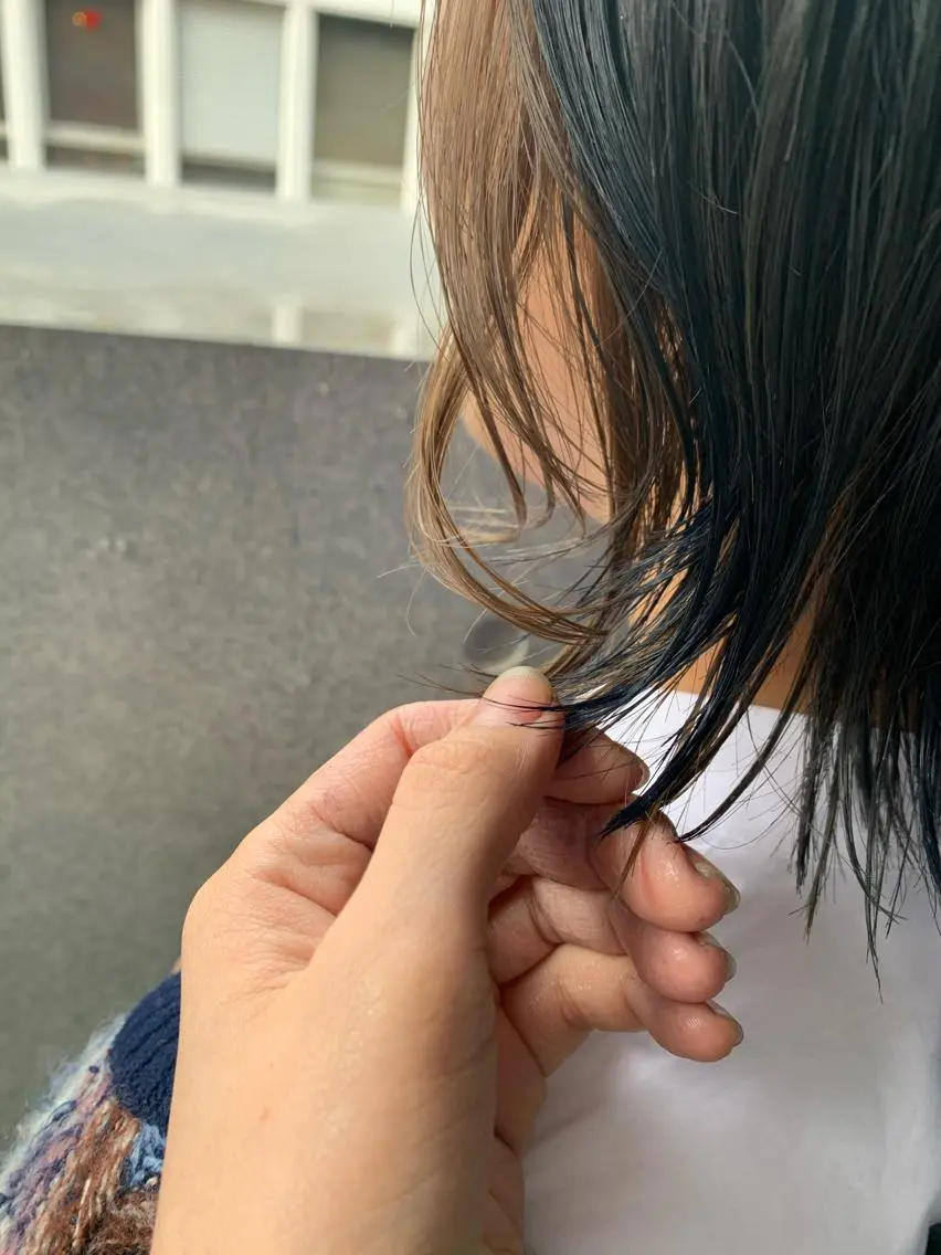 ショート カラー ヘアアレンジ サナ🌱 切りっぱなしボブのヘアスタイル