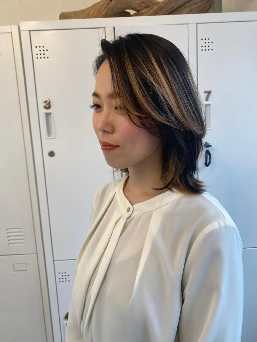 ミディアム カラー ヘアアレンジ ボブレイヤー ボブ 顔周りカット レイヤーカット カット ヘアカラー トリートメント ヘッドスパ ナカジマ ボブ/レイヤーのヘアスタイル