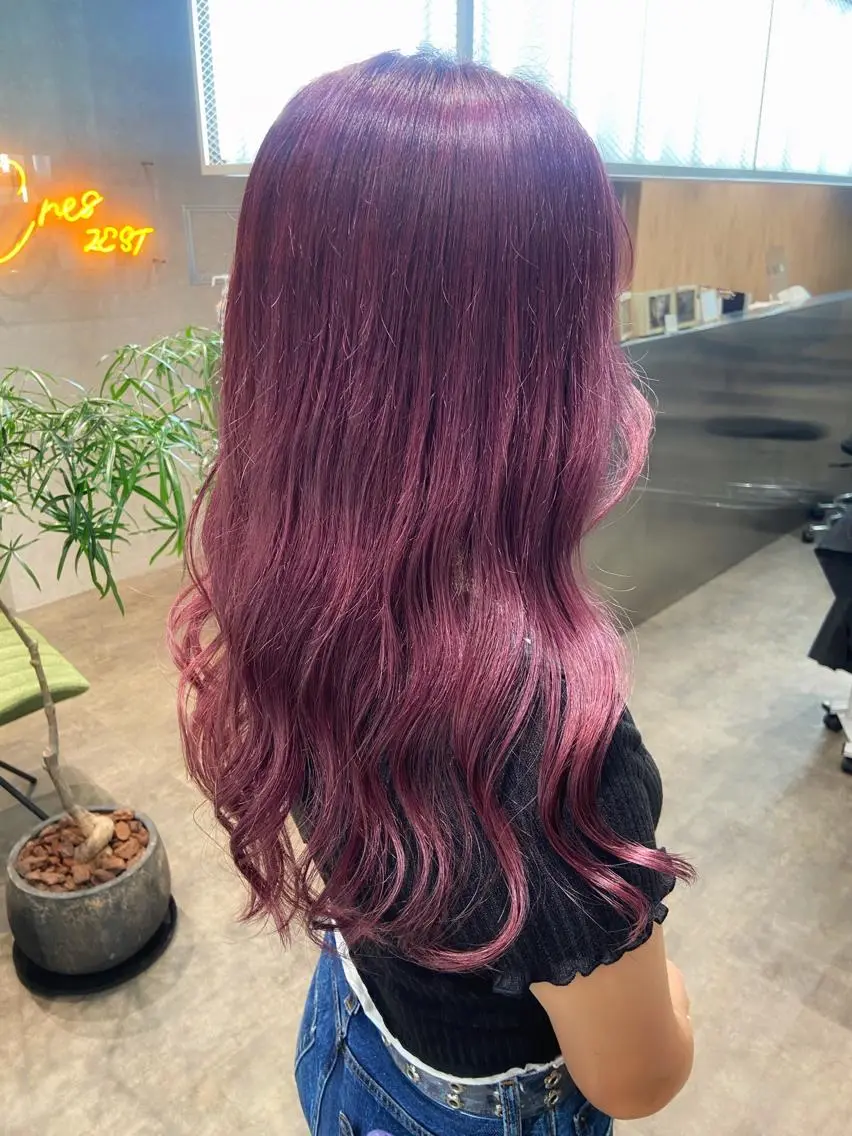 ロング カラー ブリーチ ピンクカラー ヘアカラー ヘアセット🎀パーマ Tsubasaのヘアスタイル