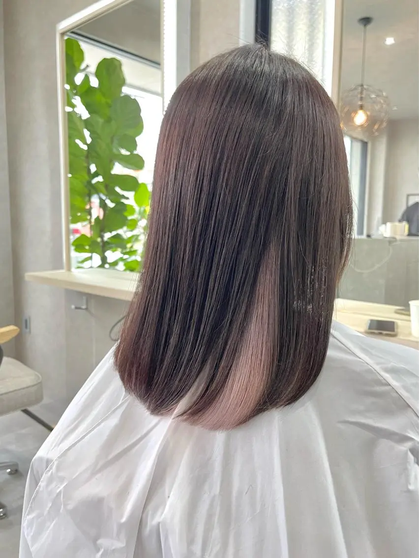 ミディアム カラー カット ヘアカラー トリートメント 一ノ瀬 暁のヘアスタイル