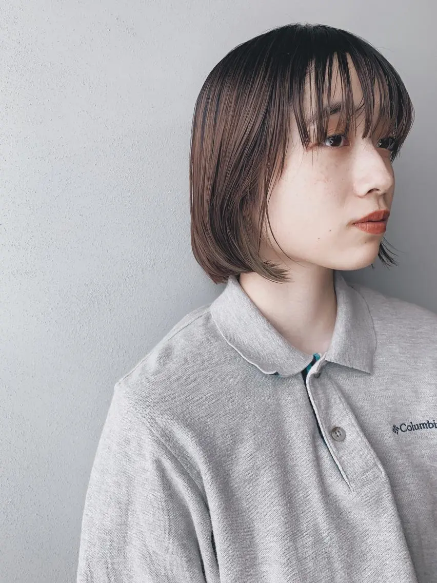 ショート カラー ボブパーマコテ巻き風 パーマNo1深江秀平のヘアスタイル