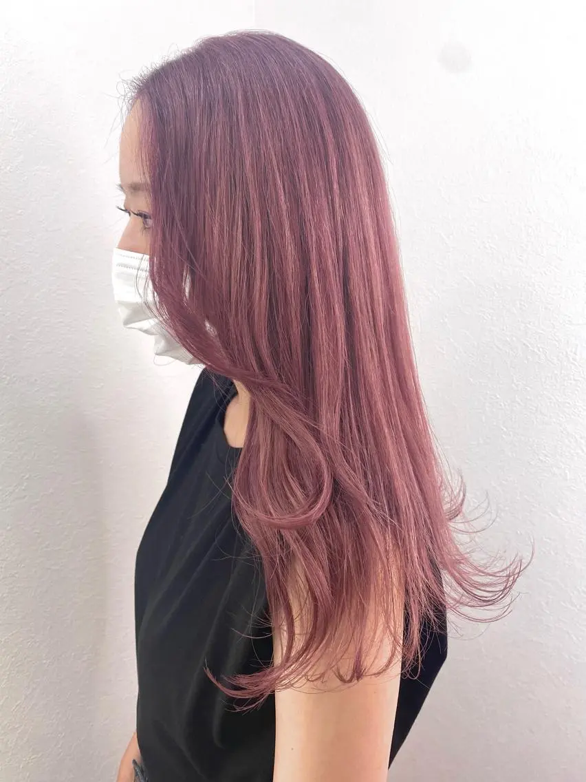 ロング カラー ラベンダーカラー ピンクカラー ピンクラベンダー 遠藤沙也加 /レイヤーカットのヘアスタイル