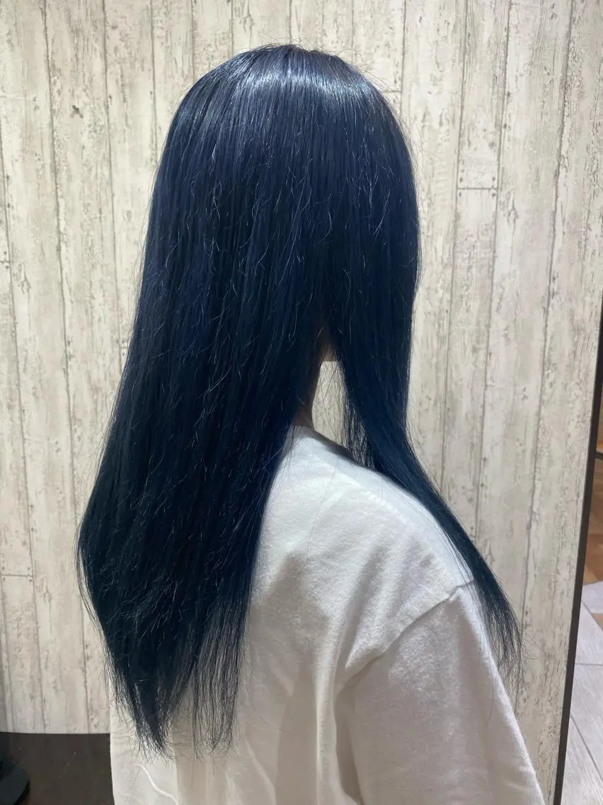 ロング カラー ブリーチ ブルーカラー ヘアカラー トリートメント 🦋店長🦋 ほんさわ みずきのヘアスタイル
