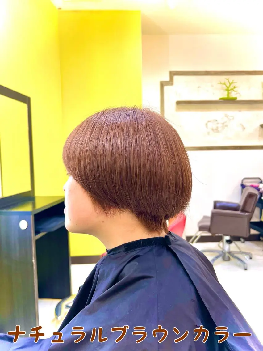 ショート カラー ヘアアレンジ ブラウンカラー ナチュラルブラウン ヘアカラー トリートメント ハイトーン/パーマ 特化平田のヘアスタイル