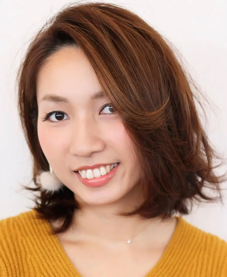 ミディアム カラー ボブ カット ヘアカラー ヘッドスパ 小西 裕大のヘアスタイル
