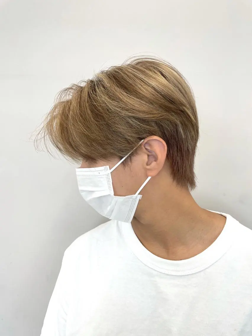 ミディアム カラー メンズ カット ヘアカラー トリートメント 関 京磨のヘアスタイル