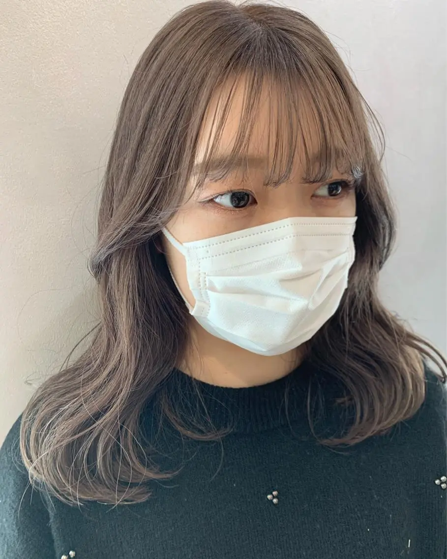 セミロング カラー ブリーチ グレージュ ラベンダーカラー ラベンダーグレージュ ラベンダーグレー カット ヘアカラー トリートメント hubhair レイヤー/透明感のヘアスタイル