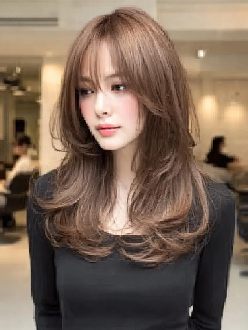 セミロング ハッシュカット 髪質改善 レイヤーカット 縮毛矯正 トリートメント カット ヘアカラー トリートメント 生艶髪＆レイヤー🔔 渋谷お薦めNo.1✨のヘアスタイル