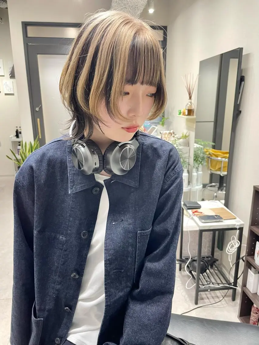 ミディアム カラー カット ヘアカラー 髪質改善will hairdesignのヘアスタイル