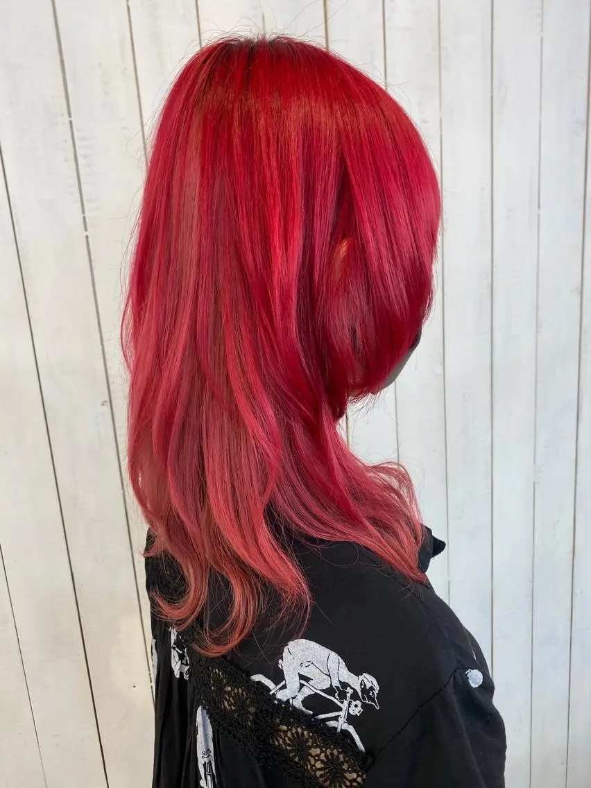 ロング カラー ブリーチ ケアブリーチ ダブルカラー ピンクカラー ヘアカラー 【🉐学割】応援📣 ミニモ限定🤩千 田のヘアスタイル