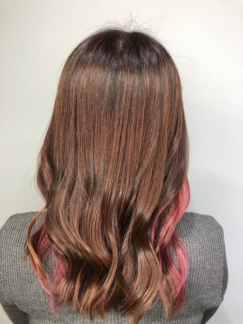 ミディアム カラー アディクシーカラー アッシュ ブルーカラー ダークアッシュ イヤリングカラー トップスタイリスト ✨KIRIKA中野✨のヘアスタイル