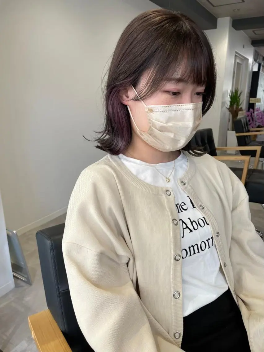 ミディアム カラー 🎀ブリーチ ハイト ーン ♡Kanon♡のヘアスタイル