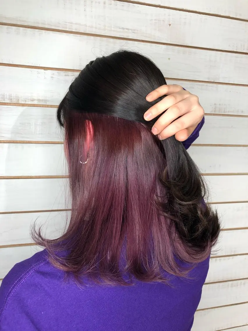 セミロング カラー インナーカラー ヘアカラー トリートメント 🧡艶髪/エクステ 🫧🧡YUKI❄️のヘアスタイル
