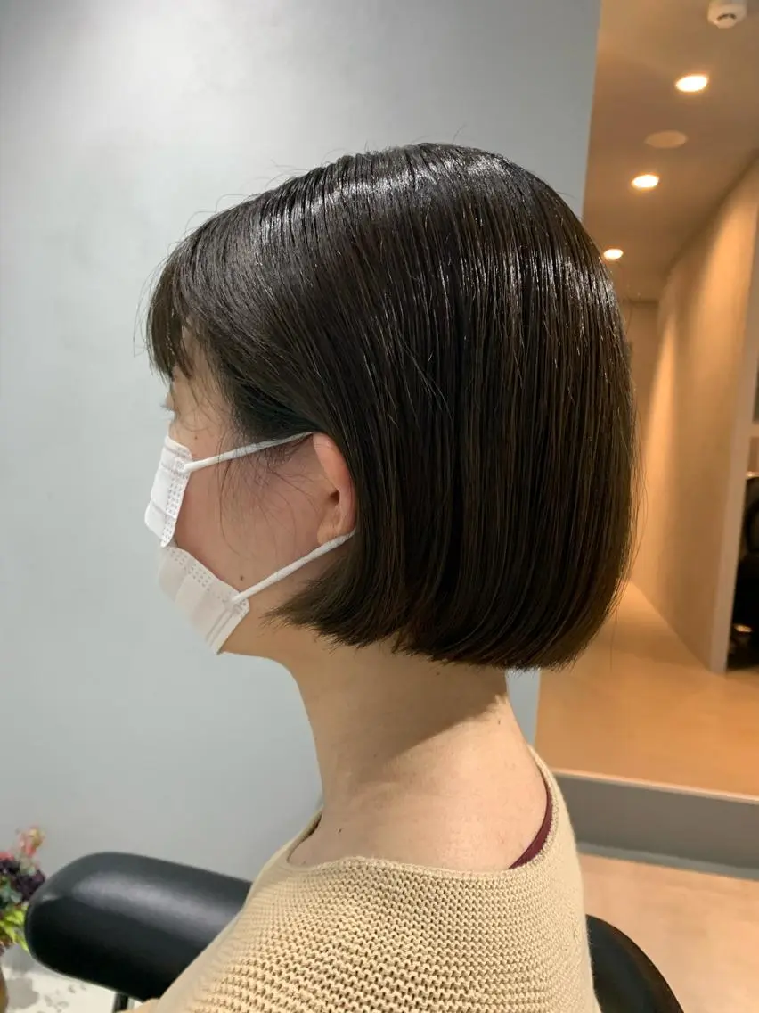 ショート カラー ヘアアレンジ ボブパーマコテ巻き風 パーマNo1深江秀平のヘアスタイル