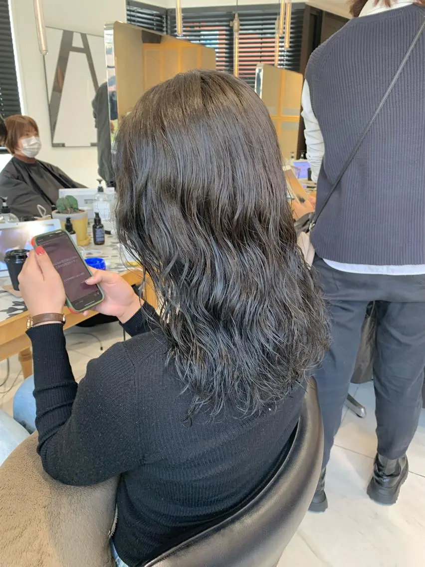 セミロング パーマ セミロングパーマ デジタルパーマ チバ タクミのヘアスタイル