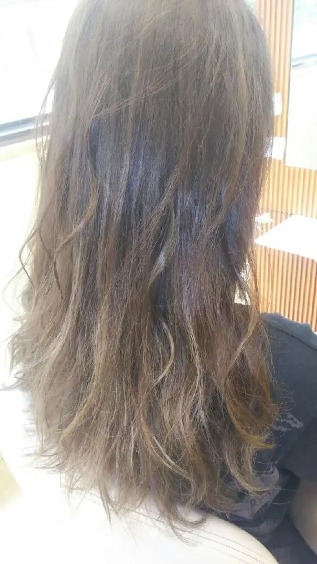 ロング カラー グラデーションカラー グレージュ ハイライトカラー ハイライト 脇田 雄大のヘアスタイル