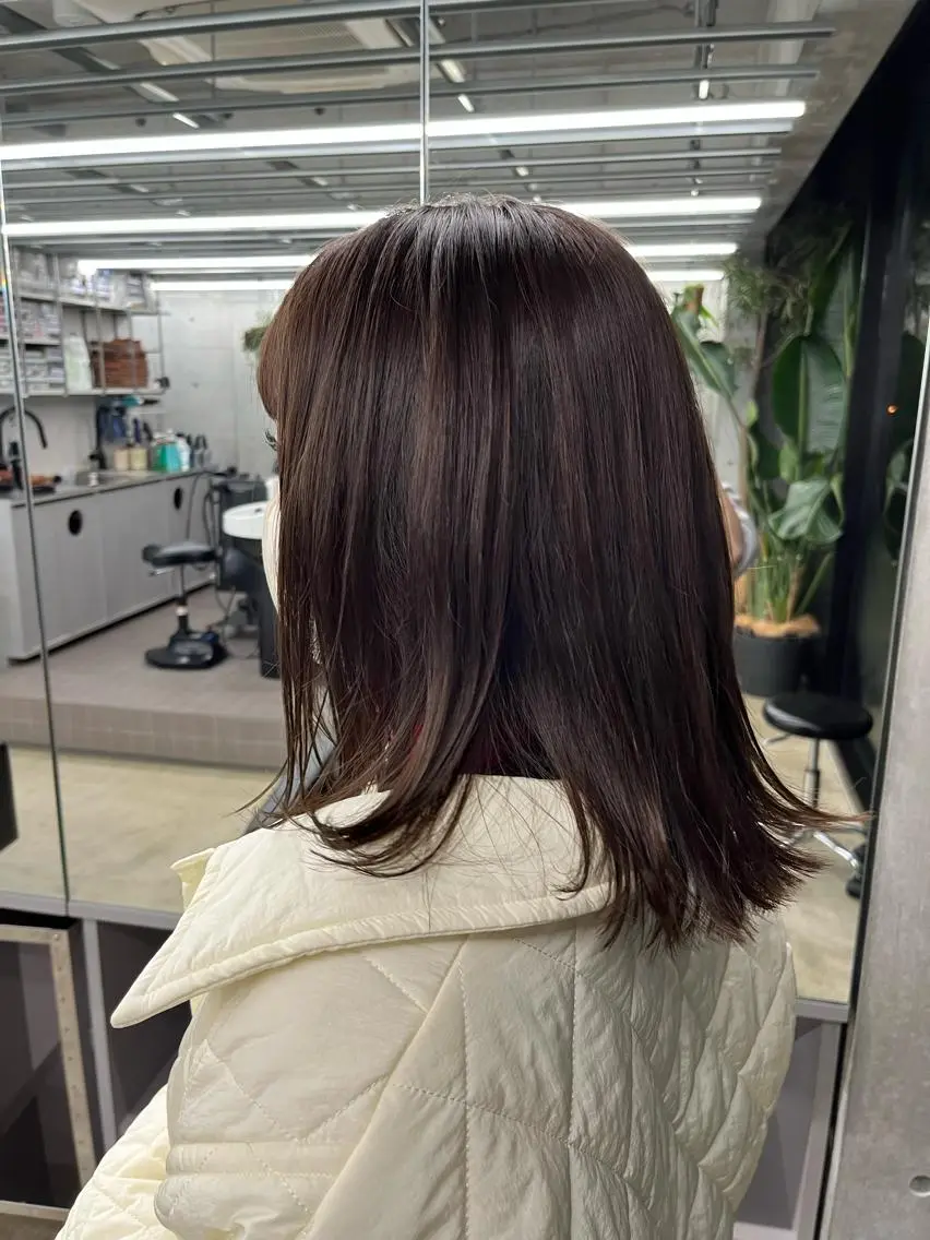 セミロング カラー カット ヘアカラー ダブルカラー/ ケアブリーチ/クニトのヘアスタイル