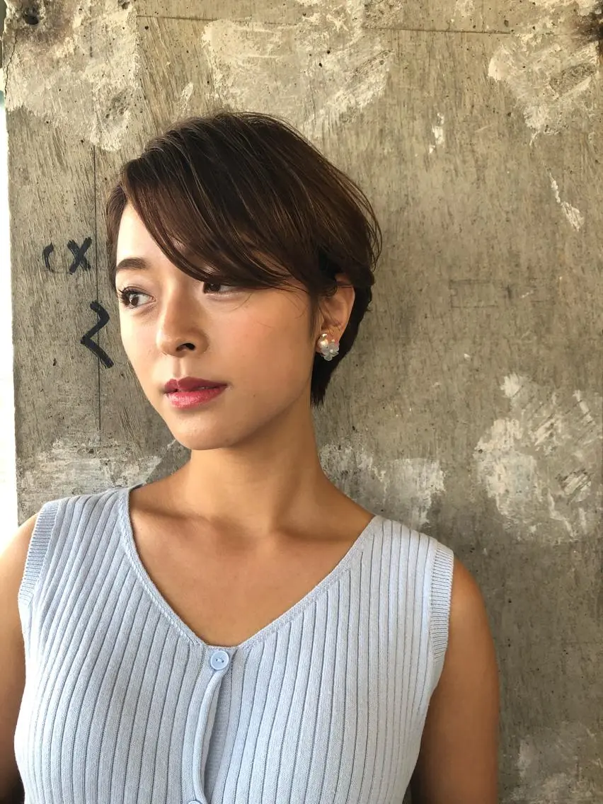 ショート カラー パーマ カット ヘアカラー トリートメント ショート/韓国ヘア Moto✂︎のヘアスタイル