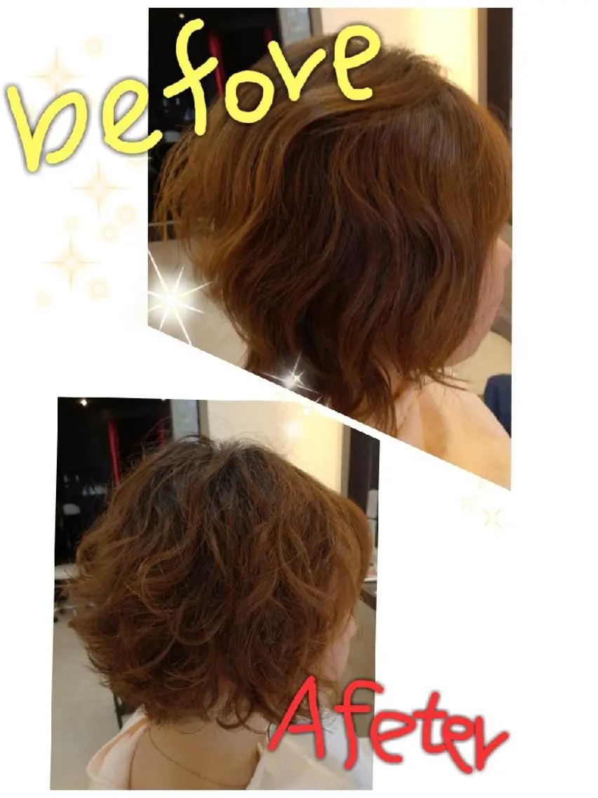 ショート パーマ カラー カット パーマ 安藤 理香のヘアスタイル
