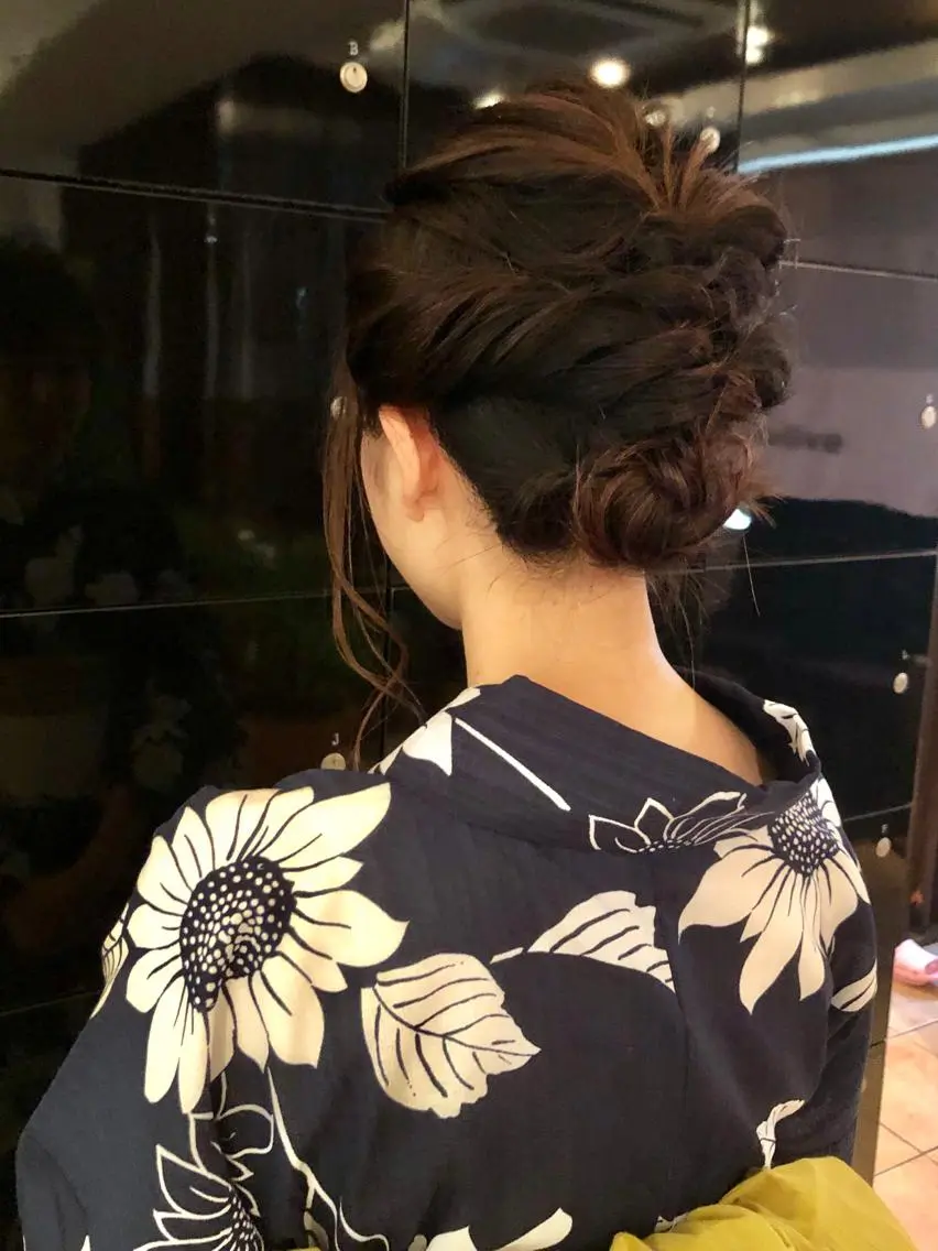 ヘアアレンジ 浴衣 ⭕️メンズパーマ⭕️ 山口　裕太郎のヘアスタイル