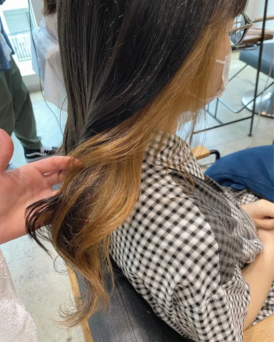 ロング カラー ベージュカラー インナーカラー レイヤー/大人ボブ 渡邉【日吉美容室】のヘアスタイル